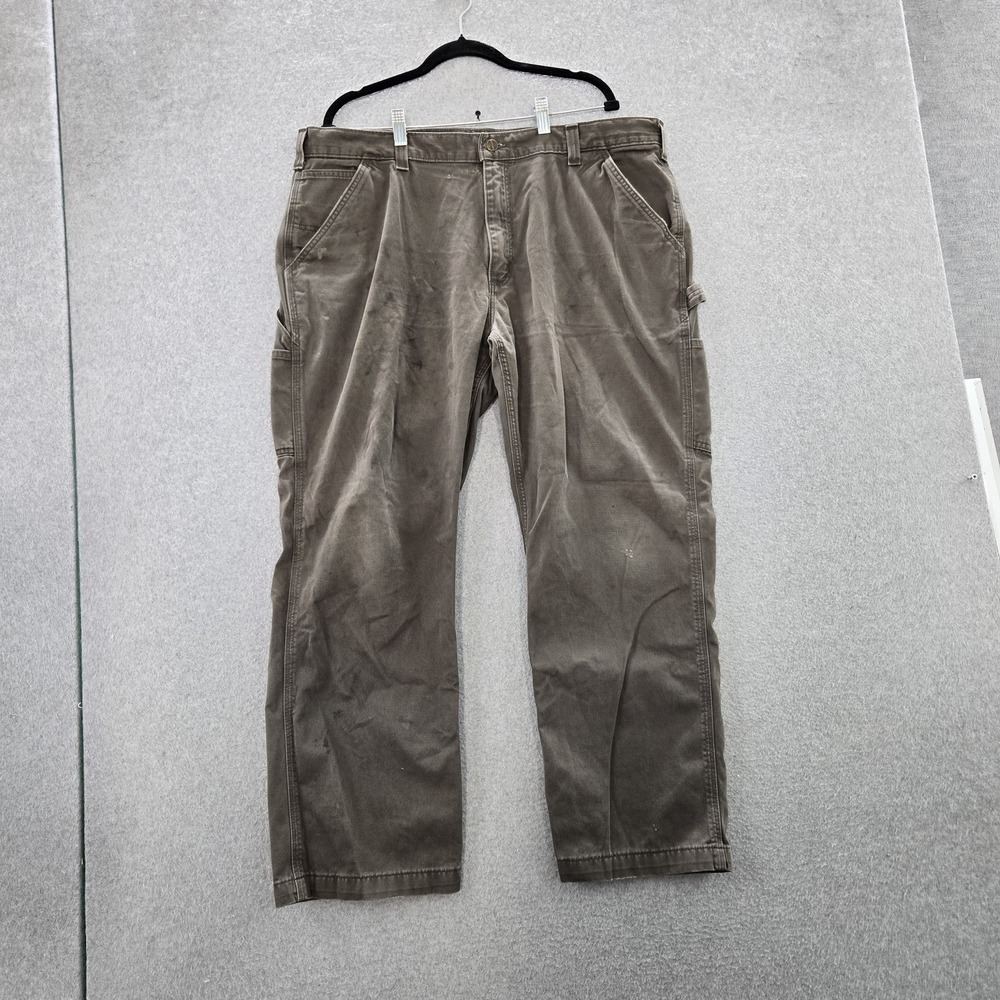 Carhartt Men Pants 40X30 Brown Carpenter Twill Workwear Logo Y2K READ